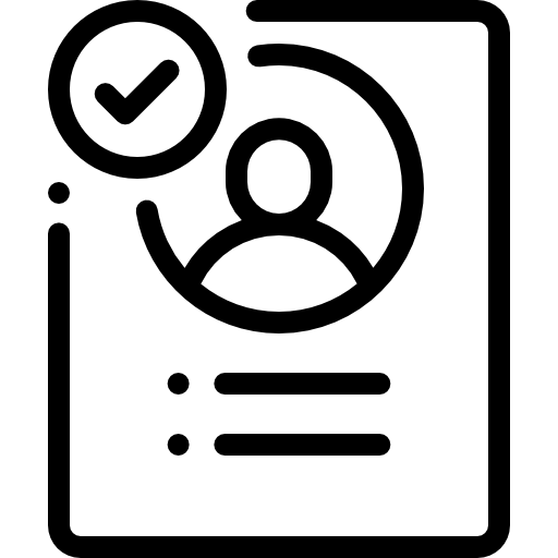 Icon symbolizing candidate profile review, experience verification, and contract-to-hire eligibility assessment