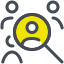 Icon symbolizing talent identification, candidate screening, and focused recruitment evaluation
